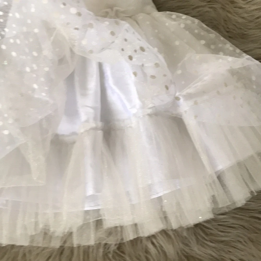 GIRLS - White Polka Dots Formal Dress